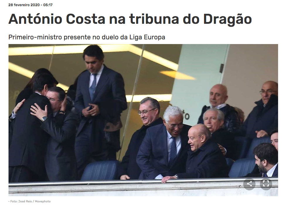 Record apanhouo Primeiro-Ministro no Dragão